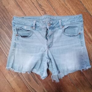 American Eagle Outfitters Women's Faded Blue Jean Shorts